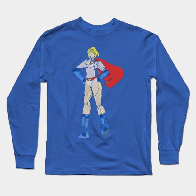 Power Girl Long Sleeve T-Shirt by Newtegan